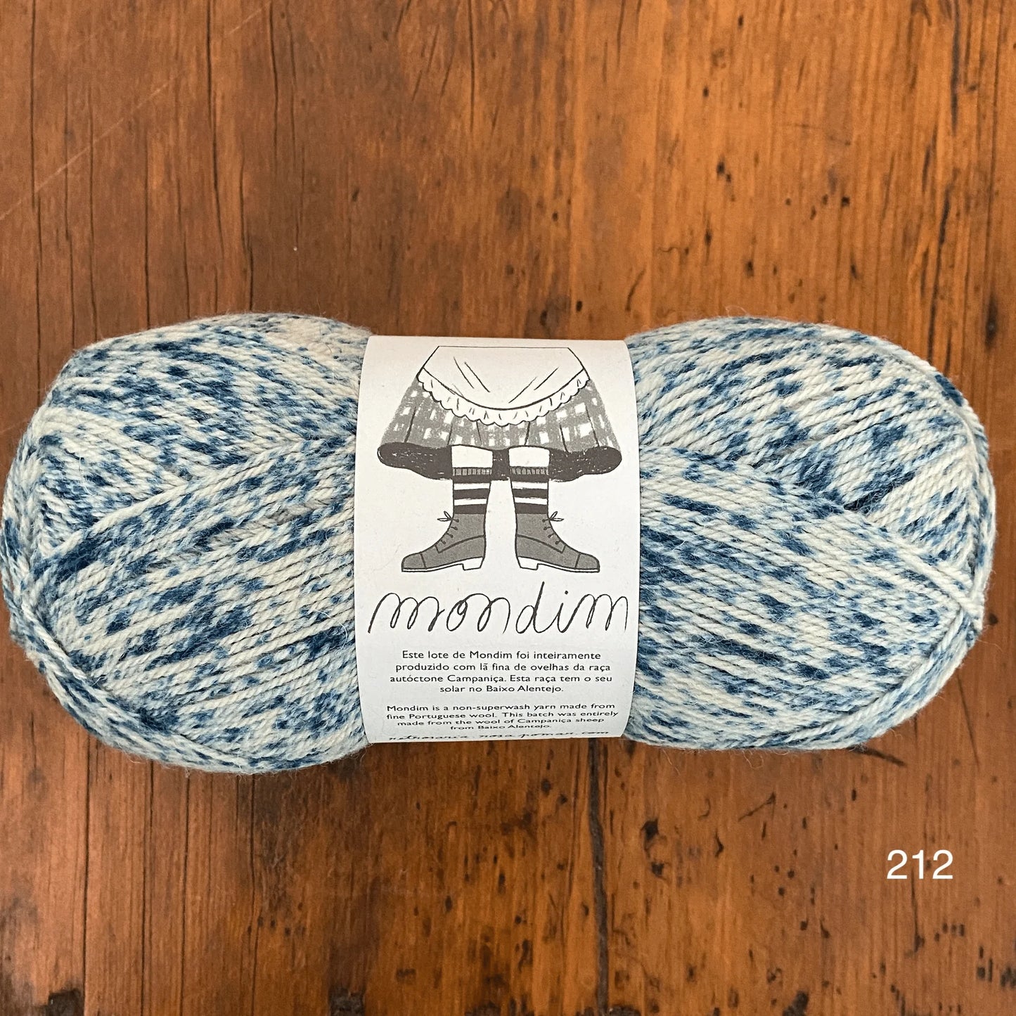 MONDIM non-superwash sock yarn - 100% fine portuguese wool 100g 385m 25% off