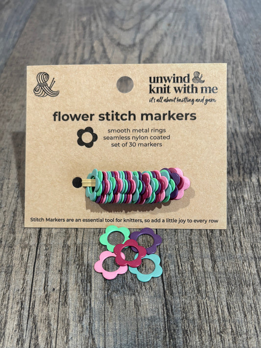 Stitch Markers - Metal Flowers