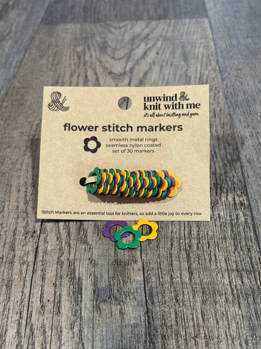 Stitch Markers - Metal Flowers
