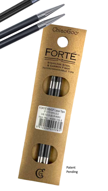 ChiaoGoo FORTE Tips - 13cm (5 inch) Stainless Steel & Carbon Fibre