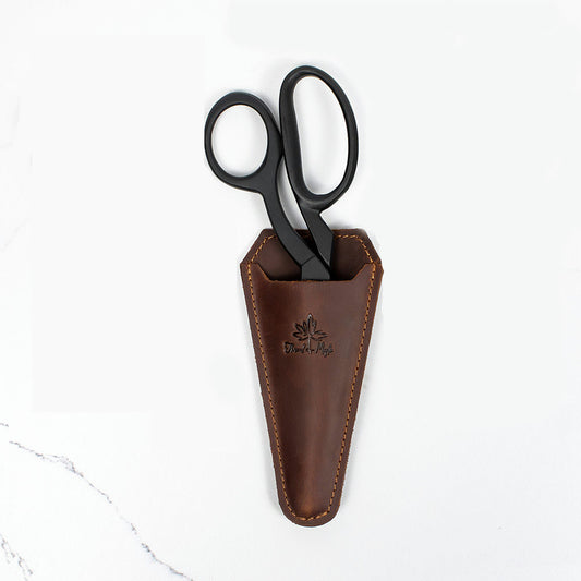 Thread & Maple Leather Tall Magnetic Scissors Sheath - Whiskey