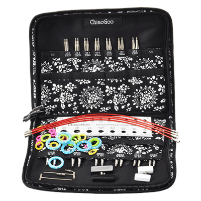 ChiaoGoo Interchangeable Needle set - 10cm - Twist Red Lace - Complete Set
