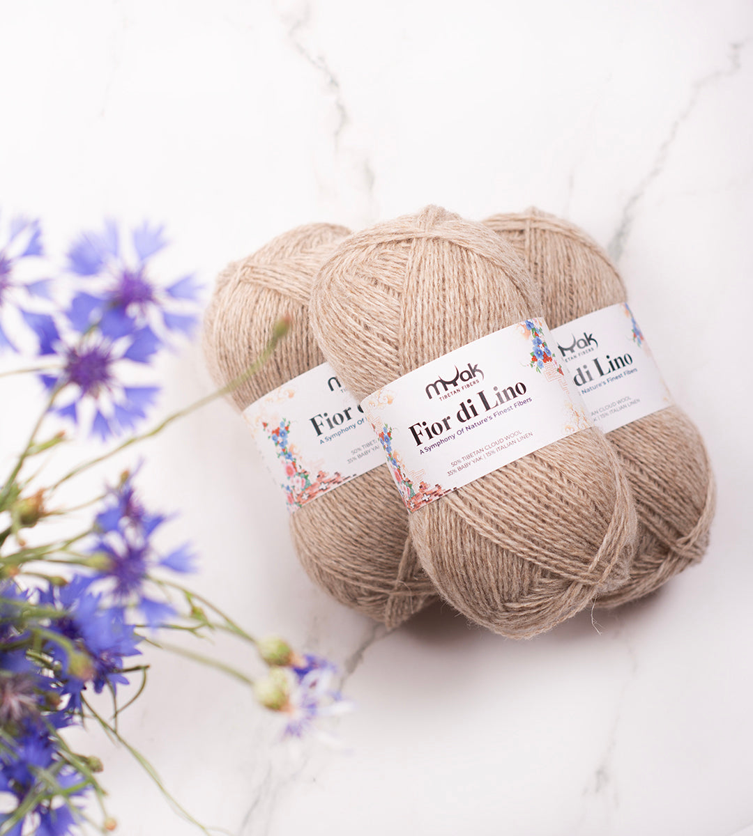 mYak Fior di Lino - 50% Tibetan Cloud Wool, 35% Baby Yak & 15% Italian Linen