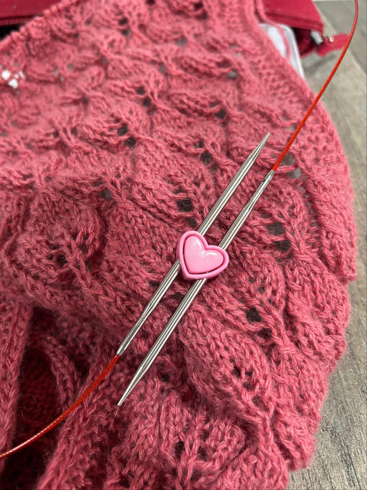 Needle Tip Stitch Stoppers - Heart Shaped