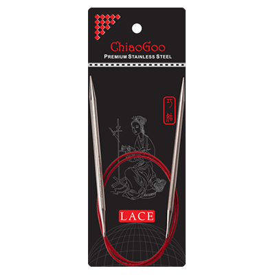 ChiaoGoo Circulars Red Lace 80cm (32")  Cable Fixed - Stainless Steel Needles