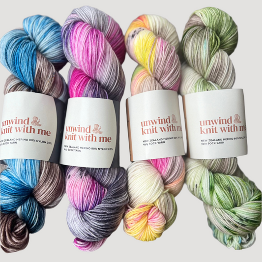 New Zealand Merino  - SOCK YARN 80/20 100g 400m -Worsted spun