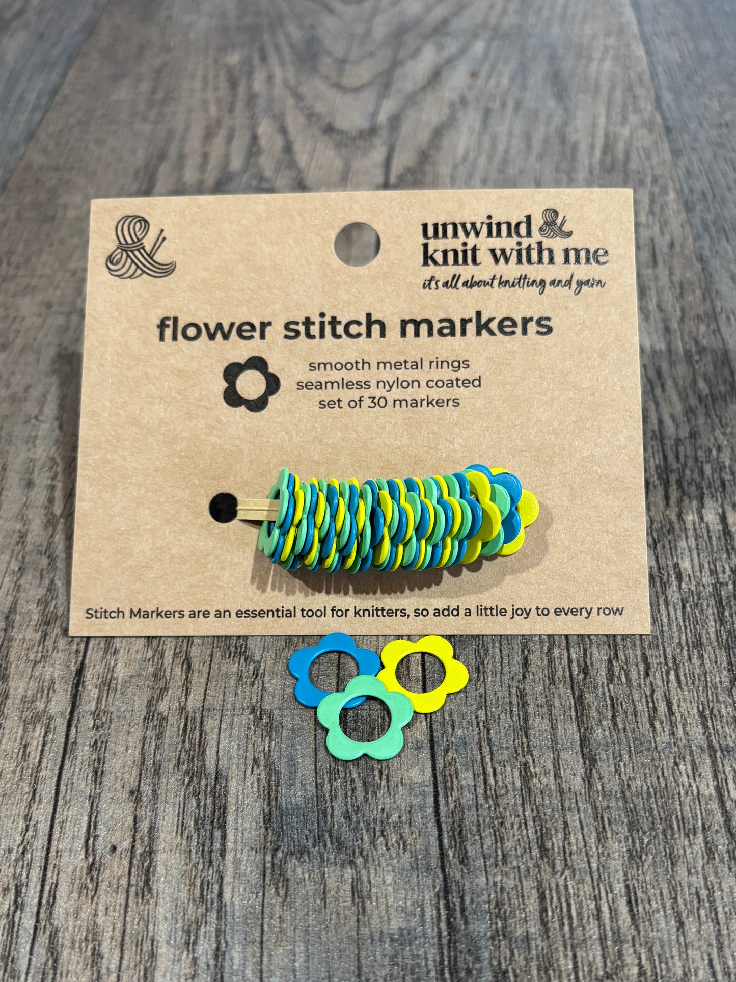 Stitch Markers - Metal Flowers