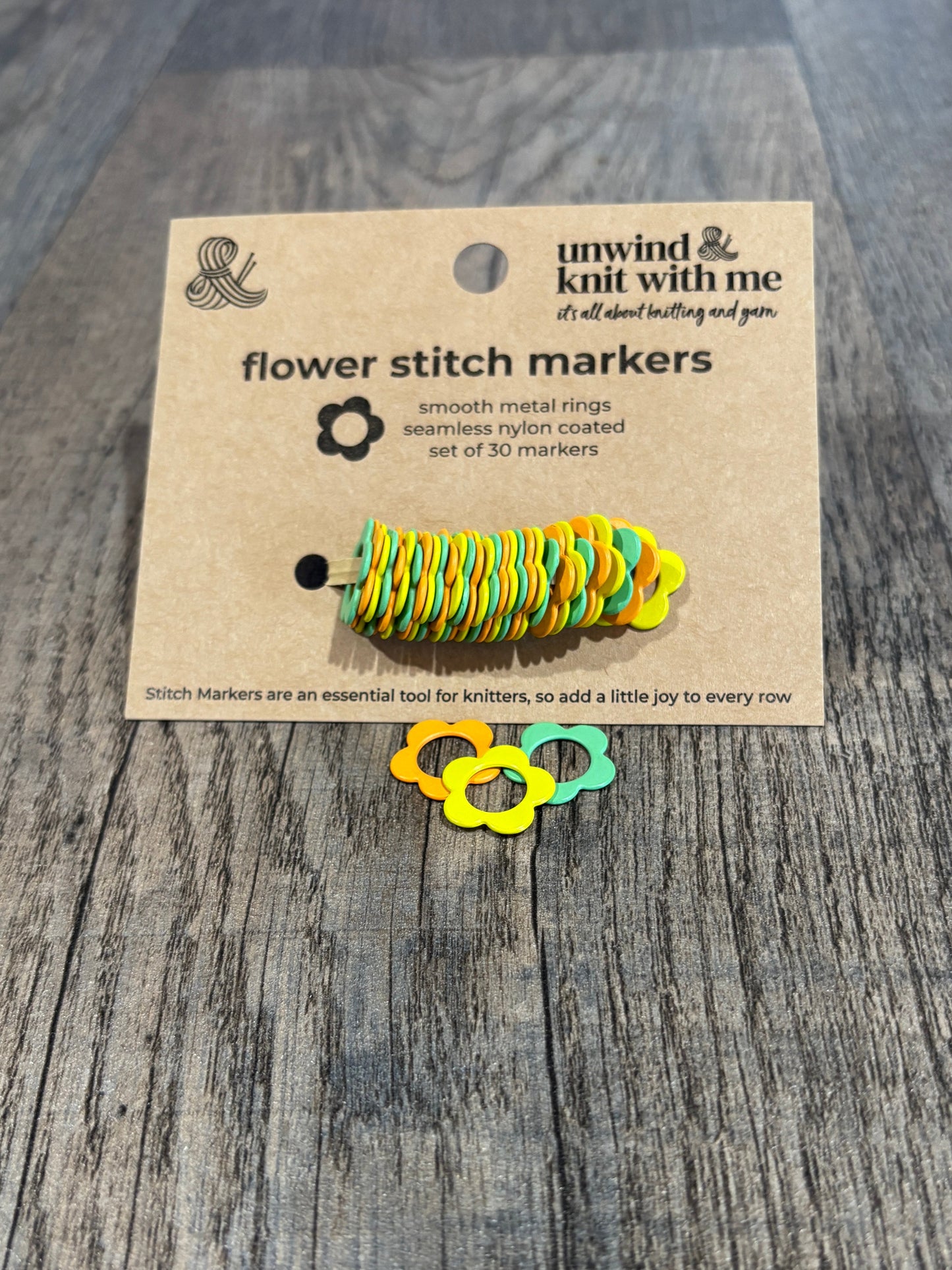 Stitch Markers - Metal Flowers