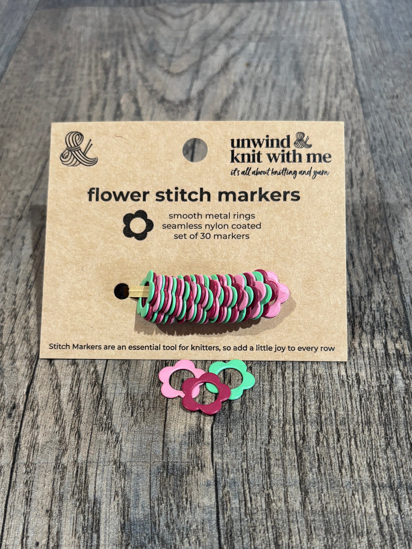 Stitch Markers - Metal Flowers