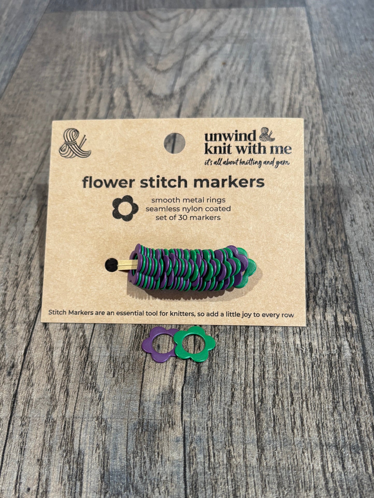 Stitch Markers - Metal Flowers
