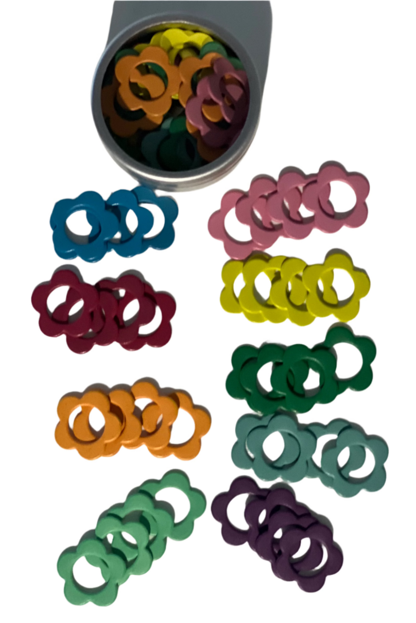 Stitch Markers - Metal Flowers