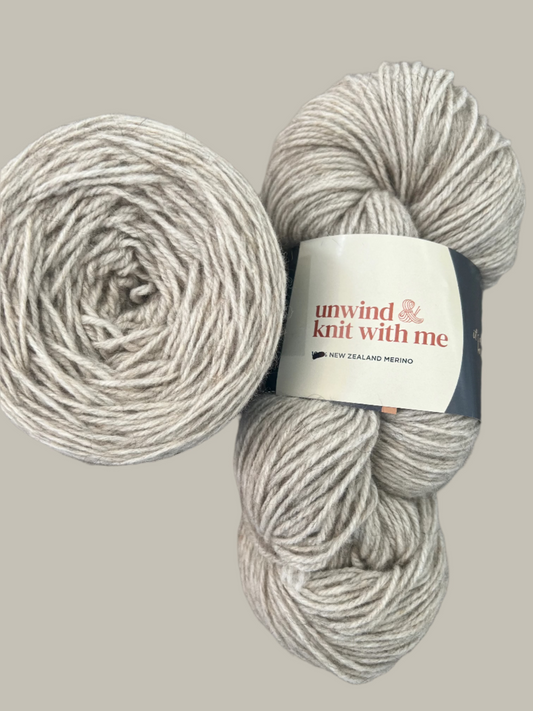 New Zealand Merino Possum Yarn 4ply 100g 400m - Natural undyed colour -Unwind & Knit with Me